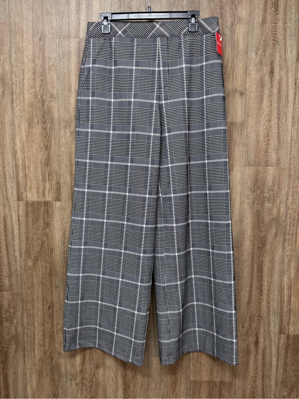 Spanx Classic Plaid Wide Leg Trousers - Black & White